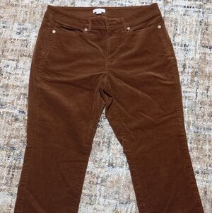 J. Jill Straight Leg Corduroy Jeans in Rich Brown Cinnamon
